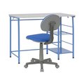 Kd Etagere Study Zone II Student Desk & Task Chair Set, Blue & Spatter Gray - 2 Piece KD2660995